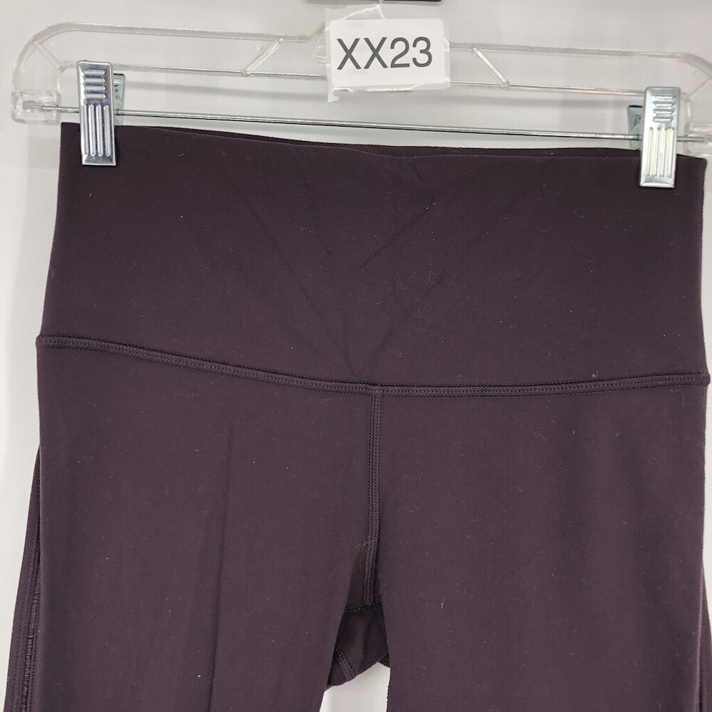 Lululemon Women's Purple Solid Polyester Pull on Mid Rise Activewear Leggings - Picture 2 of 6